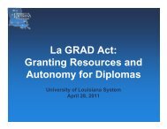 La GRAD Act - University of Louisiana System