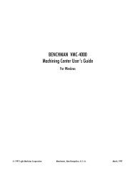 BENCHMAN VMC-4000 Machining Center User's Guide - Intelitek ...