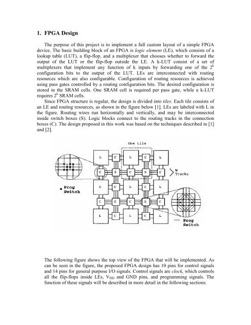 Full-Custom Layout of an SRAM-Based FPGA - University of Toronto