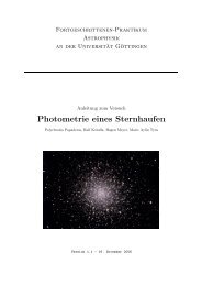 Photometrie eines Sternhaufen - Astro F-Praktikum Göttingen