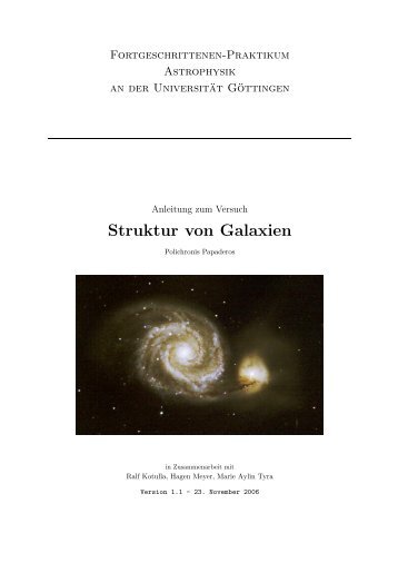 Struktur von Galaxien - Astro F-Praktikum Göttingen