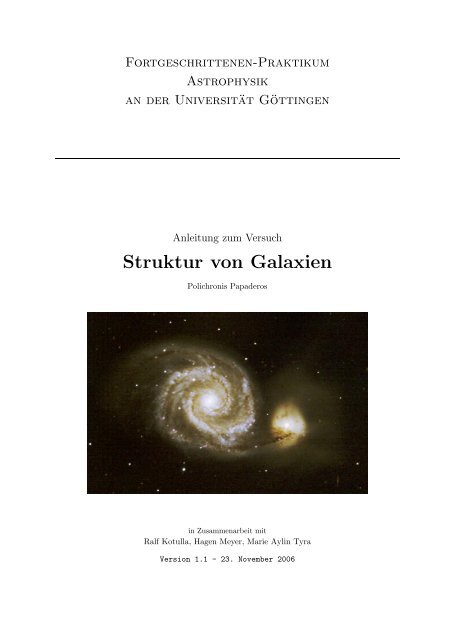 Struktur von Galaxien - Astro F-Praktikum Göttingen