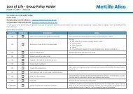 Download a copy of the Checklist - MetLife Alico