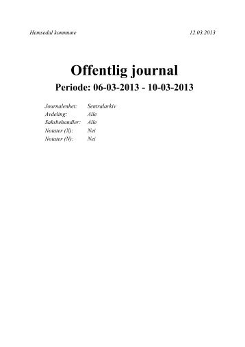 Offentleg postjournal 6.-10.3.2013.pdf - Hemsedal kommune