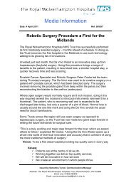 Robotic Surgery Procedure a First for the Midlands 055 - The Royal ...