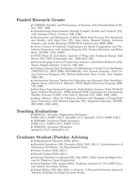 Resume - Department of Aerospace Engineering - Texas A&M ...