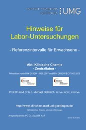 Hinweise für Labor-Untersuchungen - clinchem.med.uni-goettingen.de