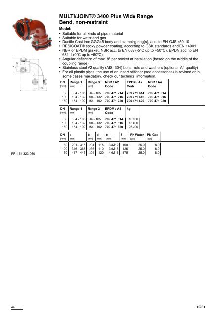 Product Range WAGA - the website of Georg Fischer International