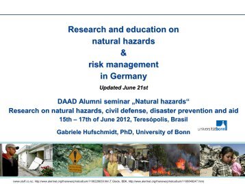 Research in Germany – natural hazards, risk management - Daad