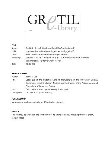 pdf with bookmarks - Sanskrit Manuscripts Project, Cambridge