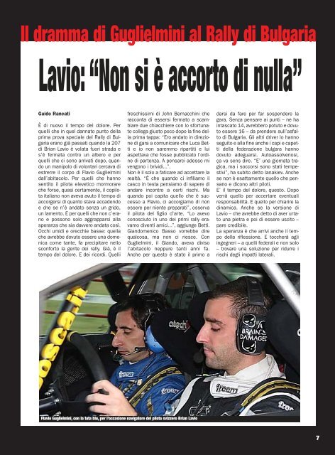 Rally tragico L'addio a Flavio Guglielmini - ItaliaRacing.Net