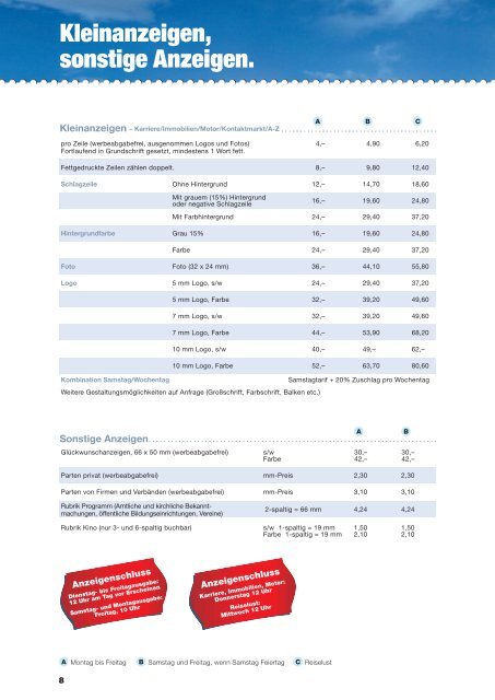 Preisliste 2009 web