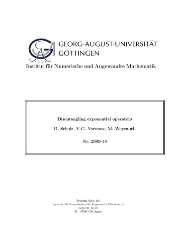 Institut für Numerische und Angewandte Mathematik