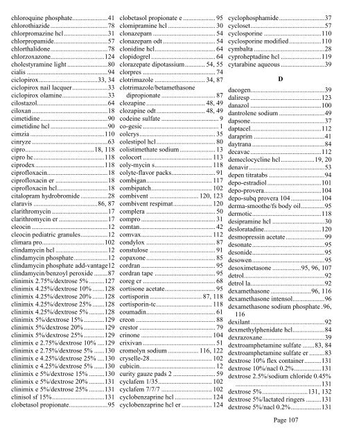 Prescription Drug Guide Comprehensive list of covered drugs