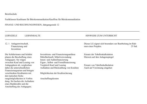 EINFÃHRUNG 1 Bildungs- und Erziehungsauftrag der Berufsschule ...