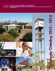 Graduate Catalog - Texas Southern University: ::em.tsu.edu