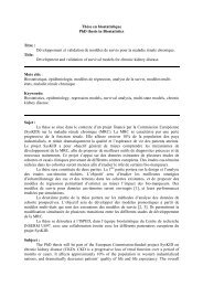 ThÃ¨se en biostatistique PhD thesis in Biostatistics Titre ... - Isped