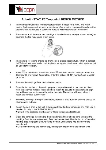 Abbott I Stat 1 Troponin I Bench Method Appn