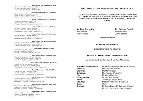 timetable for the day - St. Gerard's School