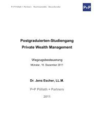 Postgraduierten-Studiengang Private Wealth Management