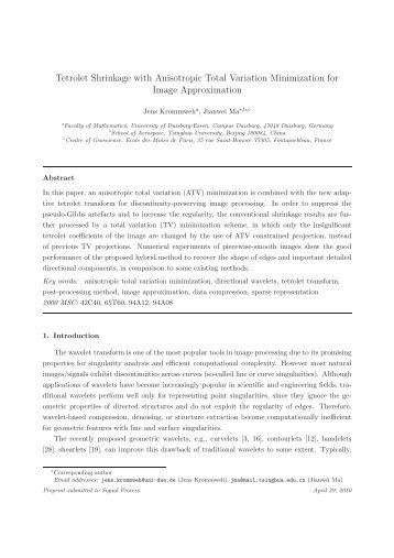 Tetrolet Shrinkage with Anisotropic Total Variation Minimization for ...