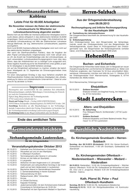 Amtsblatt KW 40 - Verbandsgemeinde Lauterecken