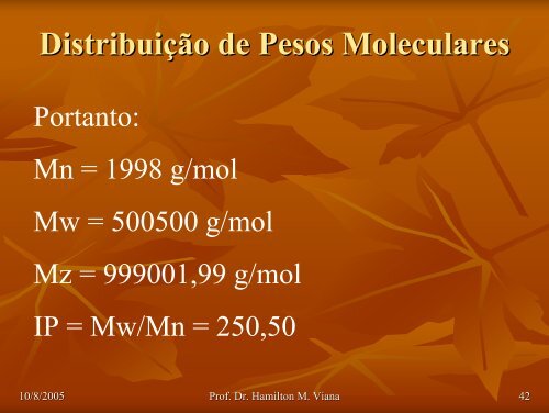 Pesos Moleculares mÃ©dios