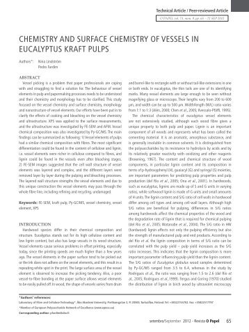 chemistry and surface chemistry of vessels in ... - Revista O Papel