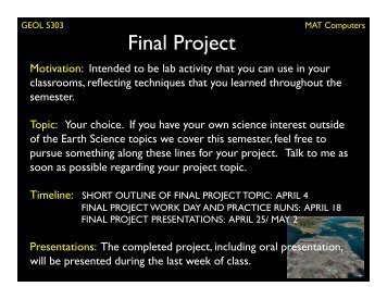 Final Project! - UTEP Geological Sciences