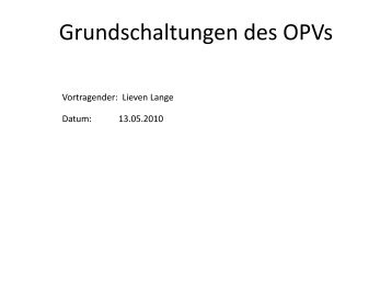 Grundschaltungen des OPVs - Projektlabor