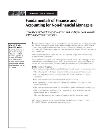 Fundamentals of Finance and Accounting for Non-financial Managers