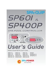 SP601 & SP400P User Guide V1 - Spa-Quip