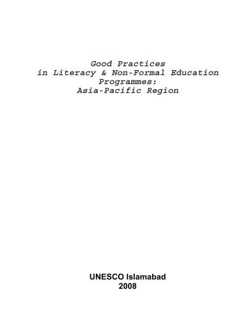 Good Practices in Literacy and NFE Programmes - Literacyportal.net