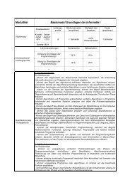 Modultitel Basismodul Grundlagen der Informatik I - Didaktik der ...