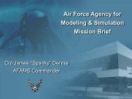 Air Force Agency for Modeling & Simulation Mission Brief