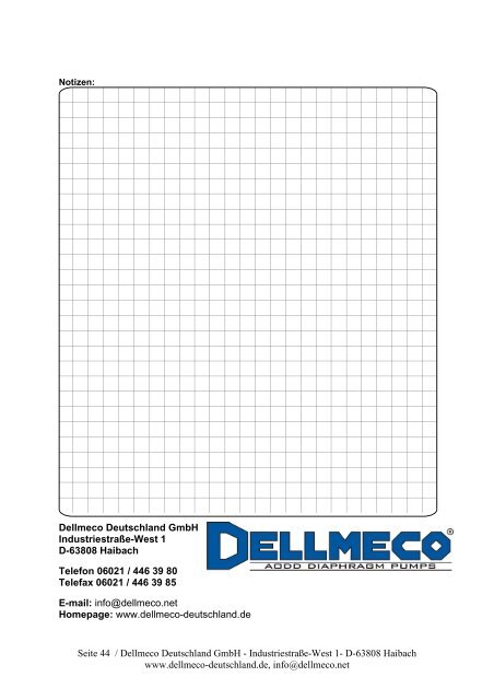 Bedienungsanleitung - Dellmeco Deutschland GmbH