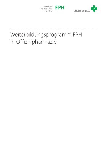 Weiterbildungsprogramm FPH in Offizinpharmazie