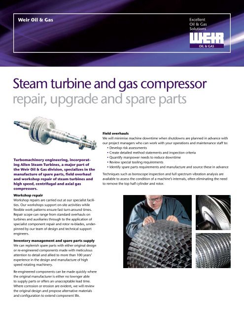 Heading subheading Steam turbine and gas compressor repair ...