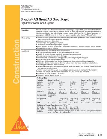 sikadur ag grout tech sheet.pdf - Northland Construction Supplies