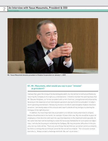 An Interview with Yasuo Masumoto, President & CEO