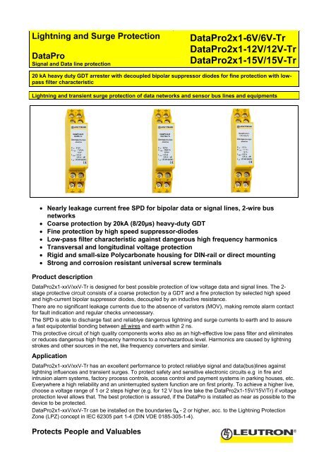 DataPro2x1-6V/6V-Tr DataPro2x1-12V/12V-Tr ... - Leutron GmbH