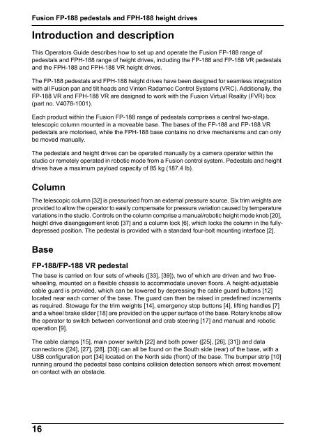 Fusion FP-188 and FPH-188 - Vinten Radamec