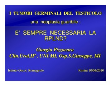Relatore: Prof. Giorgio Pizzocaro - Oncologia Rimini