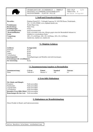 PLF-SPD Platin Folie