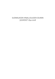 SuomalaiSen kirjalliSuuden Seuran julkaiSut 1834â2008