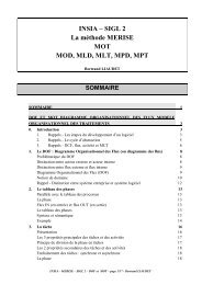 INSIA â SIGL 2 La mÃ©thode MERISE MOT MOD, MLD, MLT, MPD ...