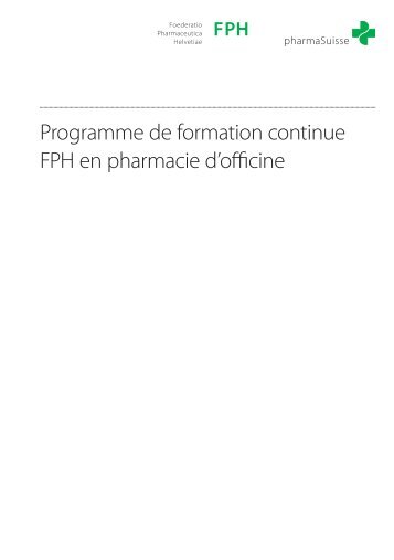 Programme de formation continue FPH en pharmacie d'officine