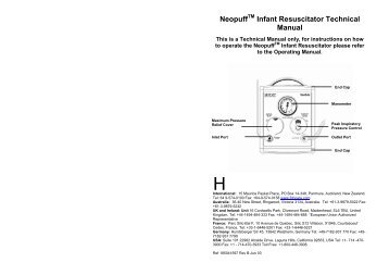 Neopuff Infant Resuscitator Technical Manual - utenti