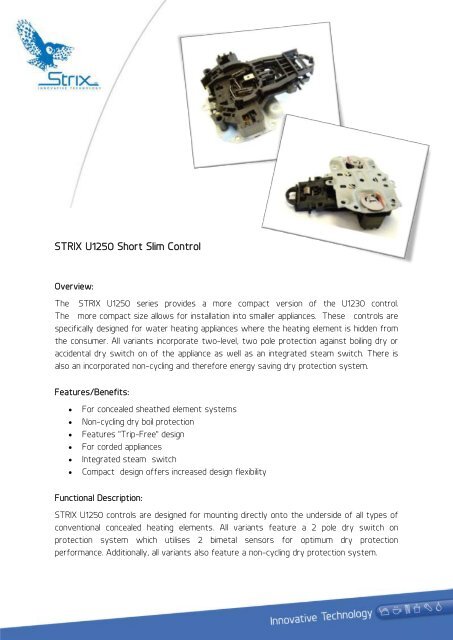 Strix Controls STRIX U1250 Short Slim Control - STRIX Limited