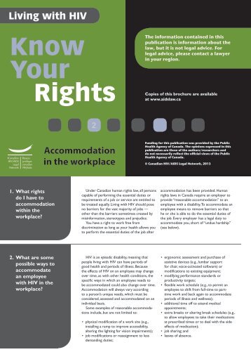 Know Your Rights 2: Accommodation in the workplace
